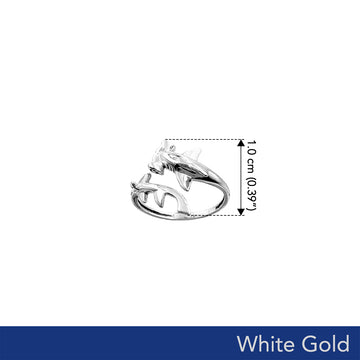 Hammerhead Shark Solid White Gold Wrap Ring WRI2555